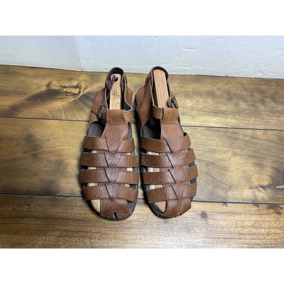 Mephisto Sam Fisherman Sandals Mens 44 US 10.5/11 Brown Leather Closed Toe Shoes - Picture 3 of 11